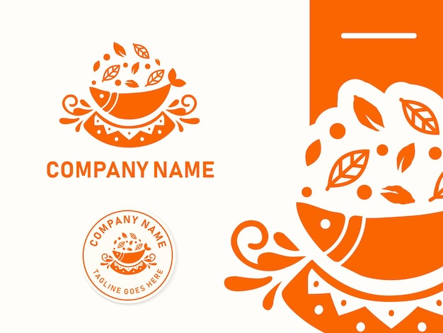 Modèle De Conception De Logo De Bol De Poisson Mexicain Adapté à Toute Entreprise Liée Aux Restaurants De Restauration Rapide Cuisine Coréenne Cuisine Japonaise