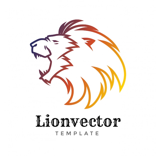 Modèle De Conception De Logo De Bouclier De Lion. Logo Tête De Lion