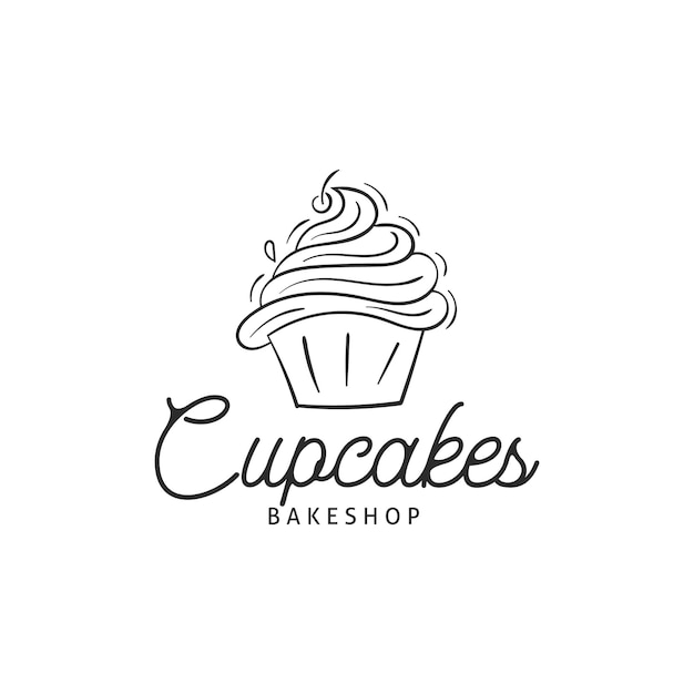 Modèle De Conception De Logo De Boulangerie Cupcake