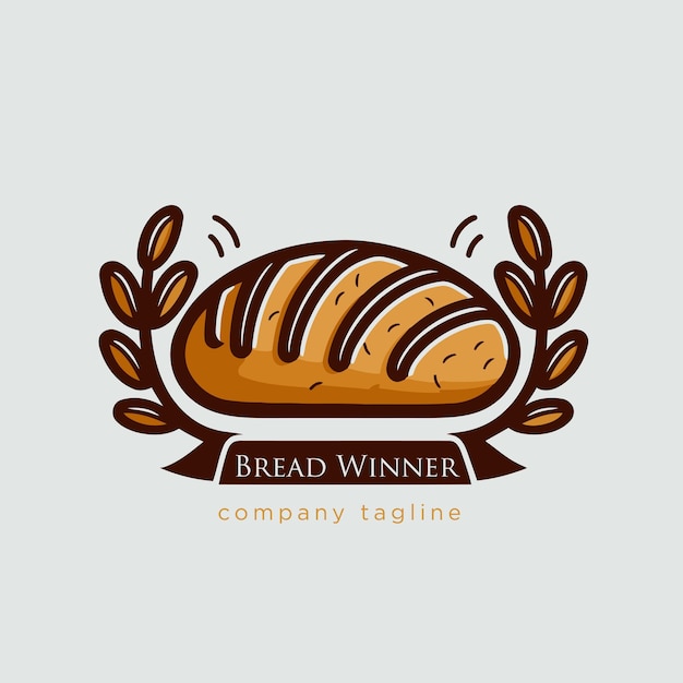 Vecteur modèle de conception de logo de boulangerie avec pain et épis de blé illustration vectorielle