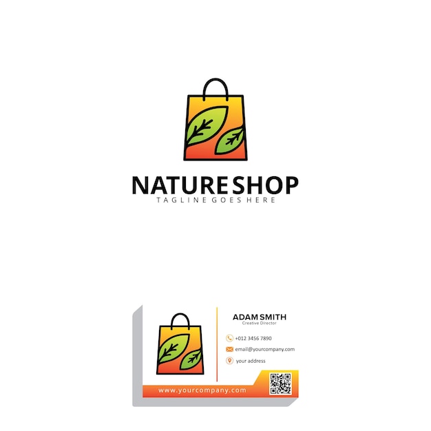 Modèle de conception de logo de boutique nature