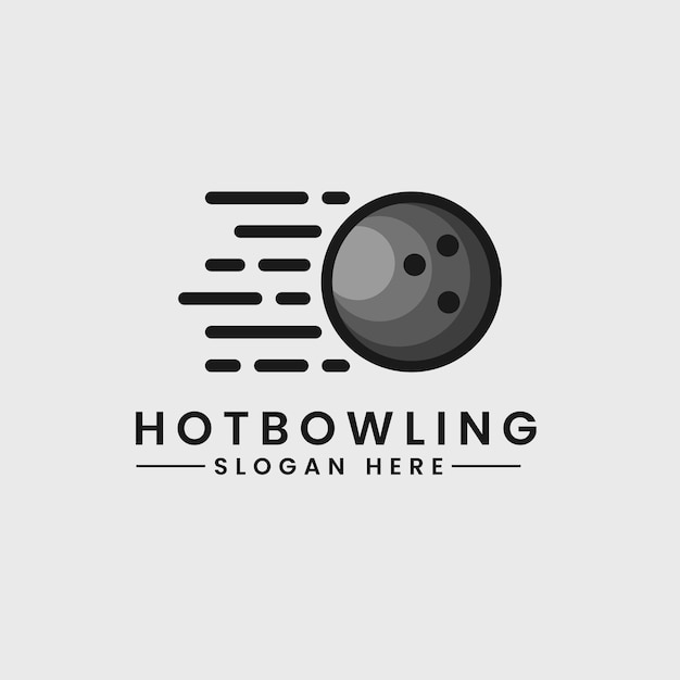 Vecteur modèle de conception de logo de bowling