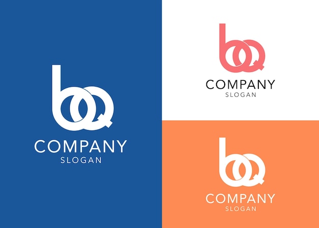 Modèle de conception de logo bq initiales de monogramme de collection