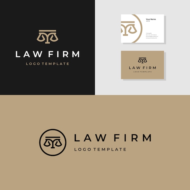 Vecteur modèle de conception de logo de cabinet d'avocats