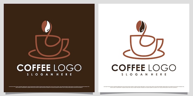 Modèle De Conception De Logo De Café Avec élément Créatif Et Concept Unique