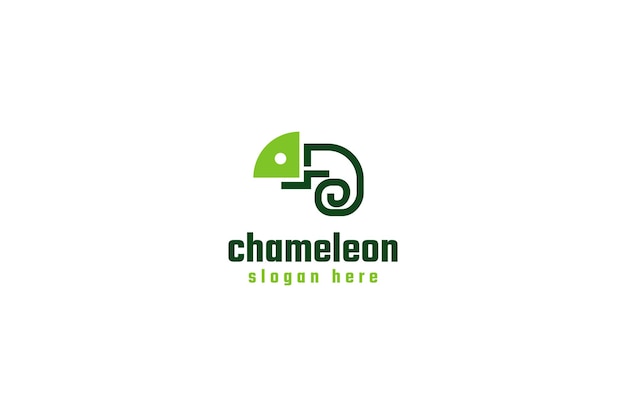 Modèle De Conception De Logo Caméléon Plat