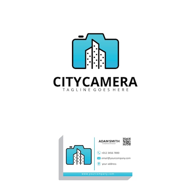 Modèle De Conception De Logo De Caméra De Ville