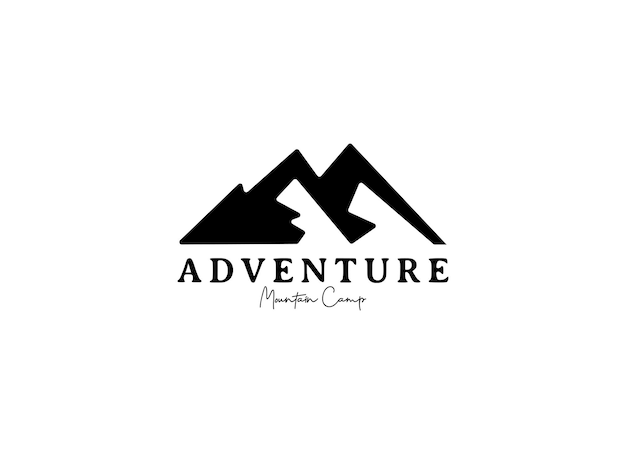 Modèle De Conception De Logo De Camp De Montagne Et D'aventure.