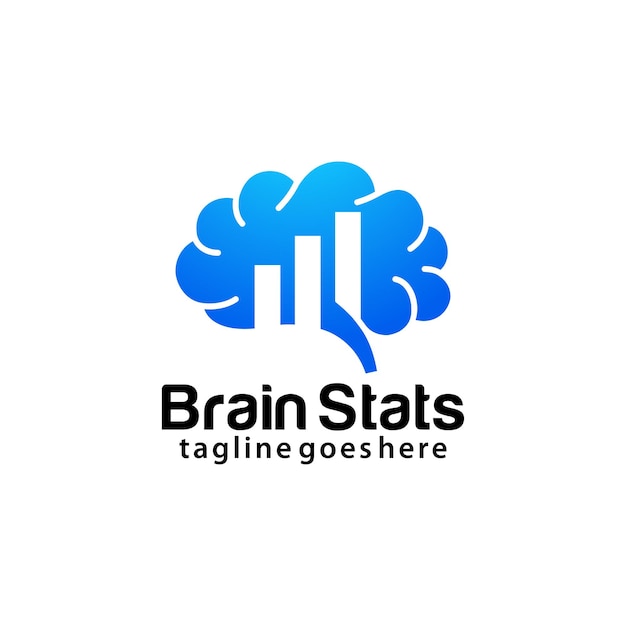 Modèle de conception de logo de cerveau statistique