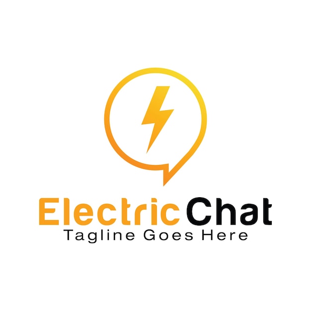 Modèle De Conception De Logo De Chat électrique