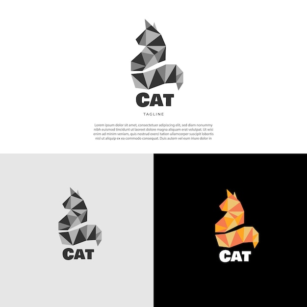 Modèle De Conception De Logo De Chat Géométrique Simple Signe Symbole Icône