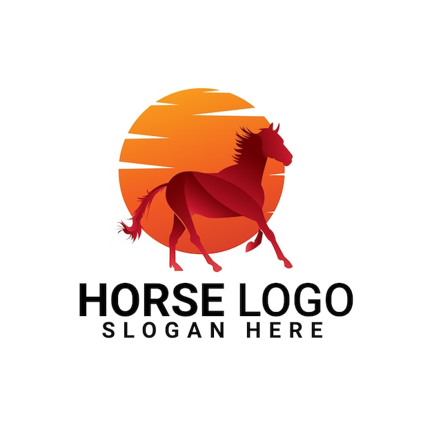 modèle de conception de logo de cheval