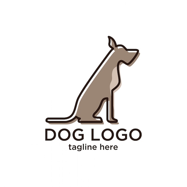 Vecteur modèle de conception de logo de chien minimaliste