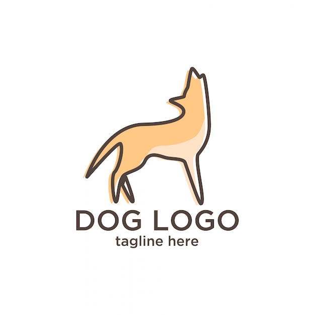 Vecteur modèle de conception de logo de chien minimaliste