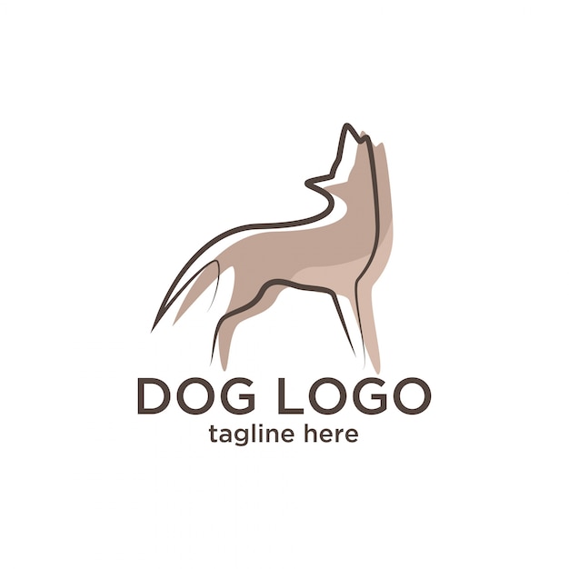 Vecteur modèle de conception de logo de chien minimaliste