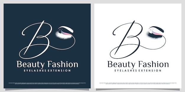 Modèle De Conception De Logo De Cils Pour Salon De Beauté Avec Lettre Initiale B Et élément Créatif