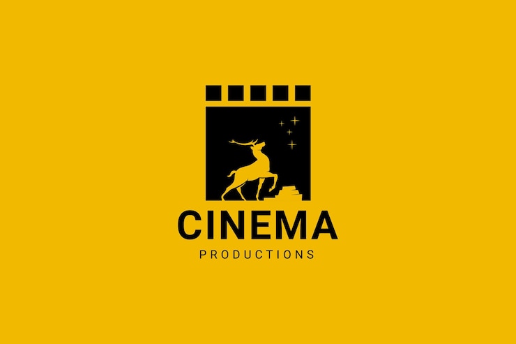 Vecteur modèle de conception de logo de cinéma de production de films