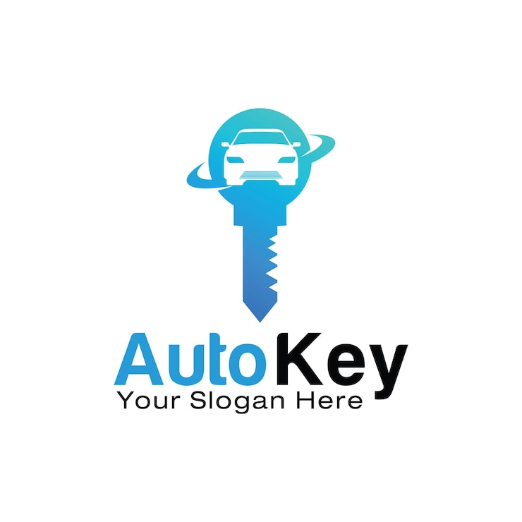 Vecteur modèle de conception de logo de clé automatique