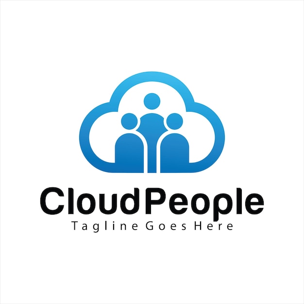 Modèle de conception de logo Cloud People