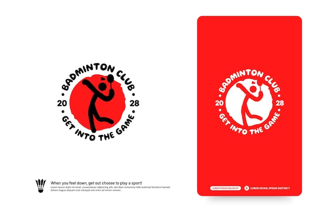 Modèle De Conception De Logo De Club De Badminton, Concept De Logotype De Tournois De Badminton. Identité De L'équipe De Badminton Isolé Sur Fond Blanc, Illustrations Vectorielles De Conception De Symbole Sport Abstrait