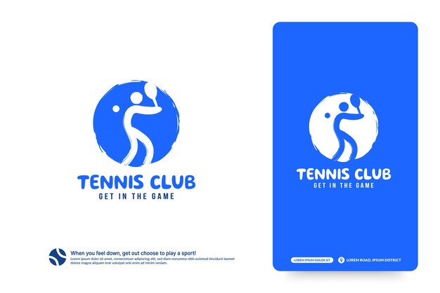 Modèle De Conception De Logo De Club De Tennis Concept De Logotype De Tournois De Tennissymbole D'identité De L'équipe De Tennis