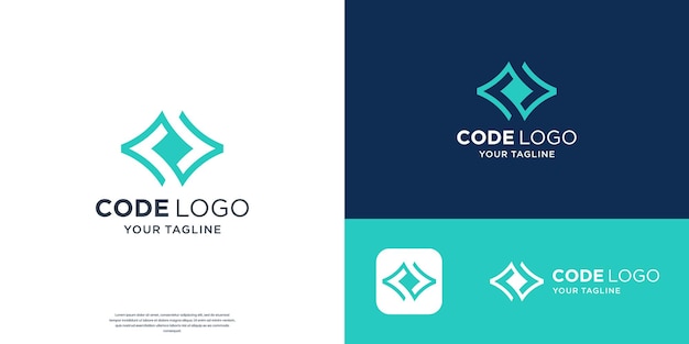 modèle de conception de logo de codage simple