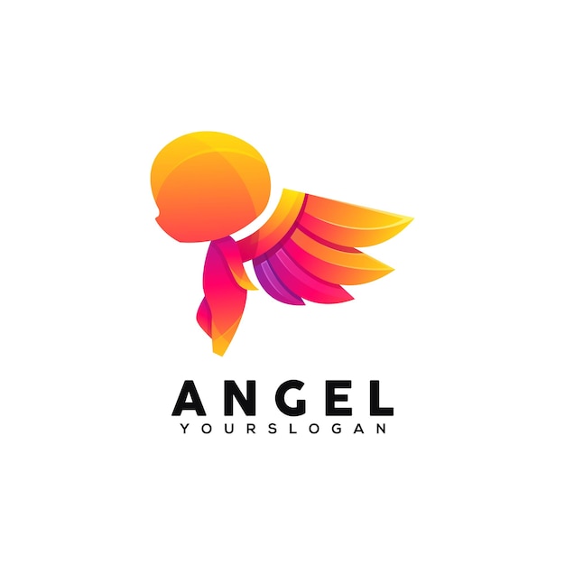 Modèle De Conception De Logo Coloré Ange