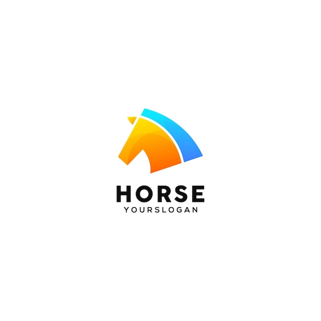 Modèle De Conception De Logo Coloré De Cheval