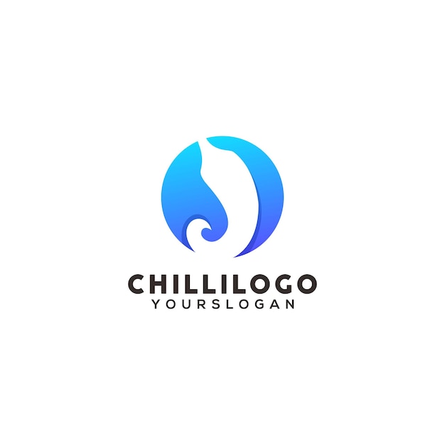 Modèle de conception de logo coloré chili