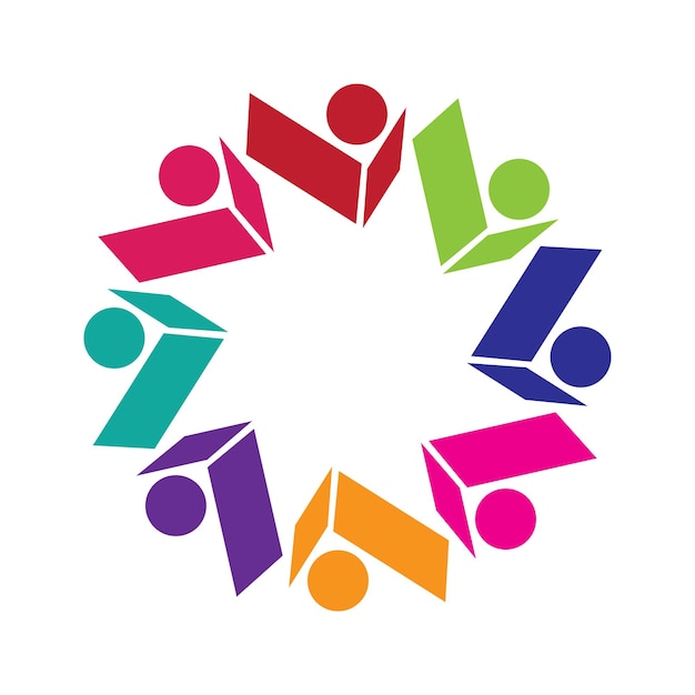 Modèle De Conception De Logo Communautaire Pour Les équipes Ou Les Groupesconception De Réseaux Et D'icônes Sociales