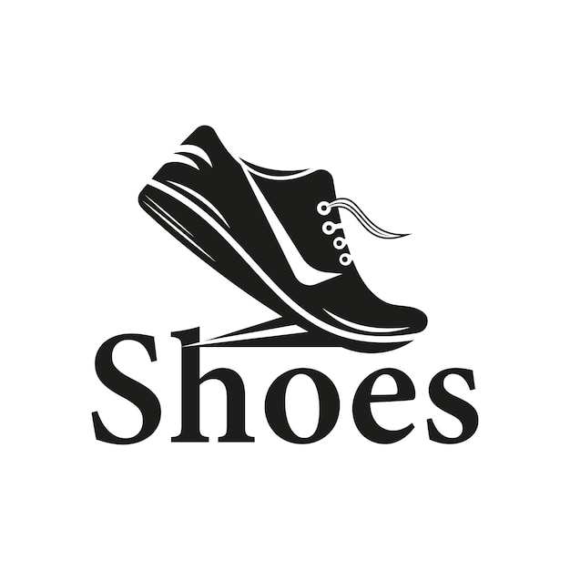 Modèle De Conception De Logo De Conception De Chaussure De Course Silhouette Noire Abstraite Créative Vecteur Gratuit