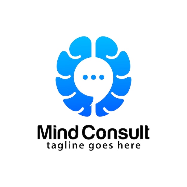 Modèle de conception de logo de consultation mentale