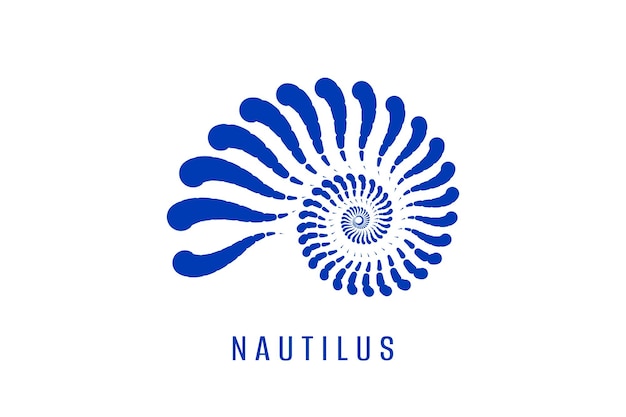 Modèle de conception de logo de coquille de Nautilus