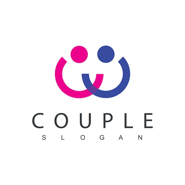 Vecteur modèle de conception de logo de couple de personnes