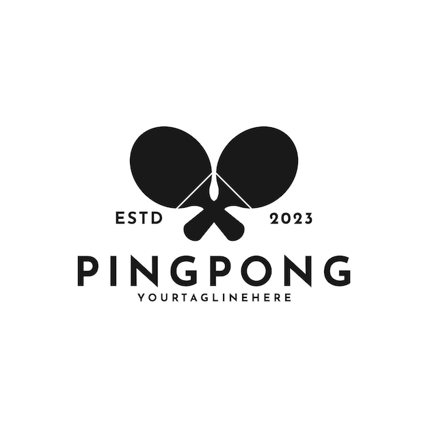 Vecteur modèle de conception de logo créatif ping-pong