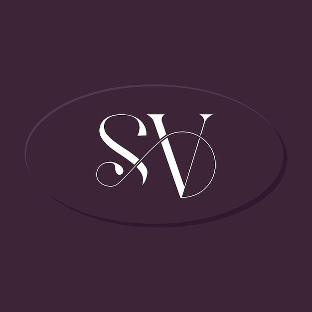 Vecteur modèle de conception de logo créatif de style ligature de typographie moderne sv