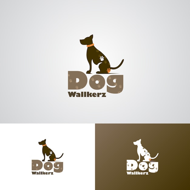 Modèle De Conception De Logo Creative Dog Walker