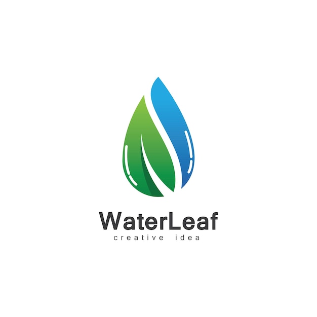 Modèle de conception de logo Creative Drop Water and Leaf Concept