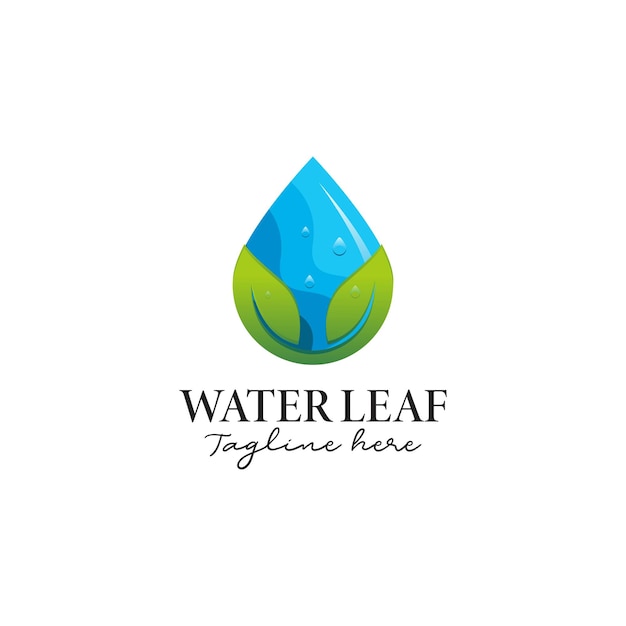 Modèle De Conception De Logo Creative Drop Water And Leaf Concept