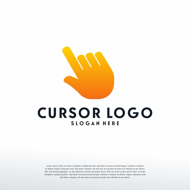 Modèle de conception de logo de curseur, symbole de logo en ligne, icône de symbole de logo