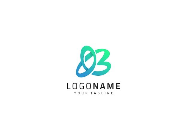 Modèle de conception de logo dégradé lettre B