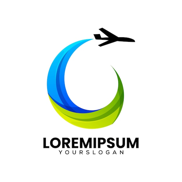 Modèle De Conception De Logo Dégradé De Plan
