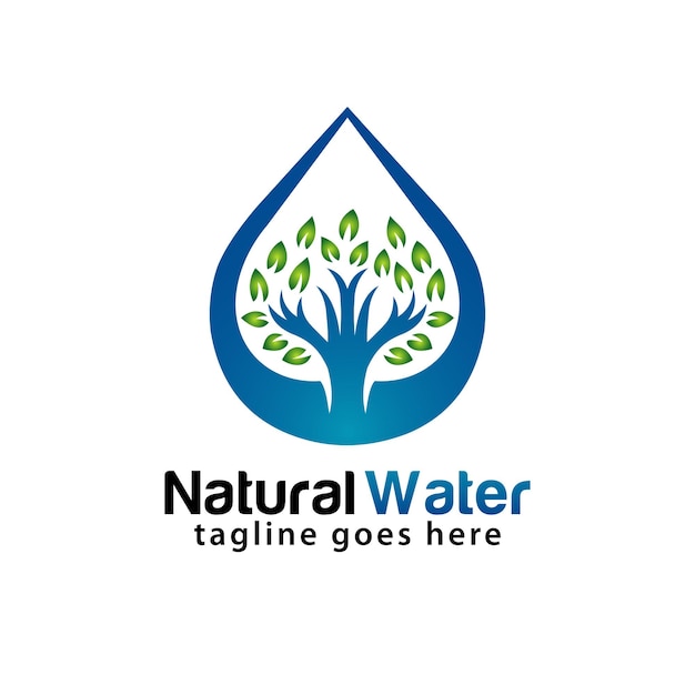 Modèle de conception de logo d'eau naturelle