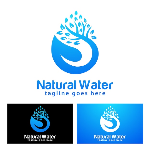 Modèle de conception de logo d'eau naturelle
