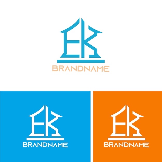 Modèle De Conception De Logo Ek Lettre Initiale Monogramme Moderne