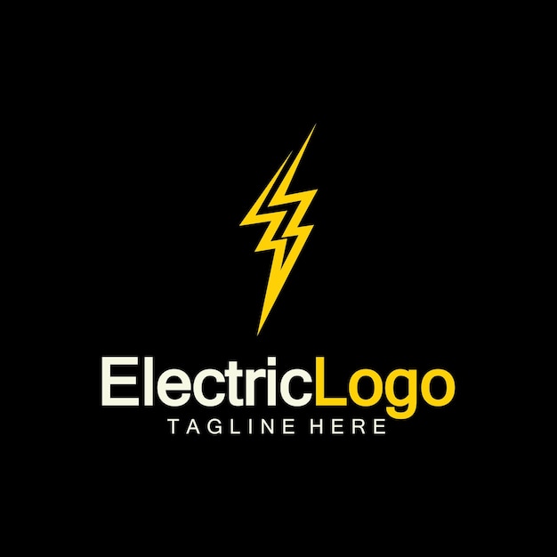 Modèle De Conception De Logo électrique Isolé Sur Fond Noir