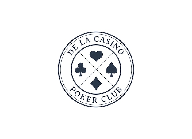 Modèle de conception de logo d'emblème de club de poker