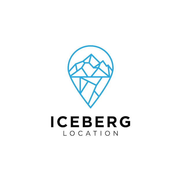 Modèle De Conception De Logo D'emplacement D'iceberg