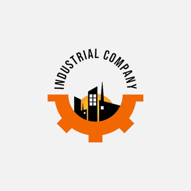 Modèle De Conception De Logo D'engrenage D'entreprise Industrielle