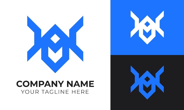Modèle de conception de logo d'entreprise monogramme minimal moderne d'entreprise créative